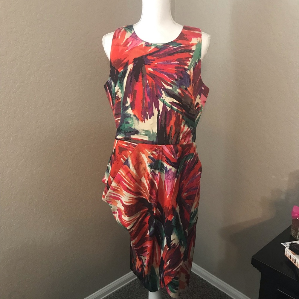 Ann Taylor asymmetrical jungle print dress! 12